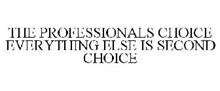 THE PROFESSIONALS CHOICE EVERYTHING ELSE IS SECOND CHOICE