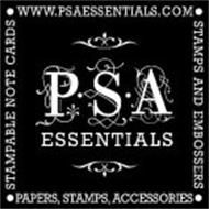 PSA ESSENTIALS STAMPABLE NOTE CARDS WWW.PSAESSENTIALS.COM STAMPS AND EMBOSSERS PAPERS, STAMPS, ACCESSORIES