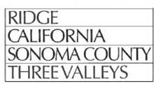 RIDGE CALIFORNIA SONOMA COUNTY THREE VALLEYS