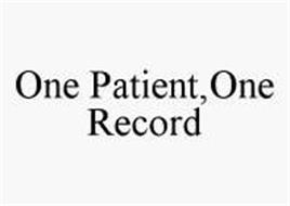 ONE PATIENT,ONE RECORD