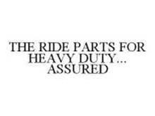 THE RIDE PARTS FOR HEAVY DUTY... ASSURED