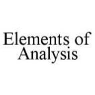 ELEMENTS OF ANALYSIS