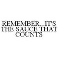 REMEMBER...IT'S THE SAUCE THAT COUNTS