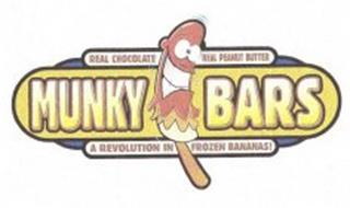 MUNKY BARS REAL CHOCOLATE REAL PEANUT BUTTER A REVOLUTION IN FROZEN BANANAS!