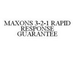 MAXONS 3-2-1 RAPID RESPONSE GUARANTEE
