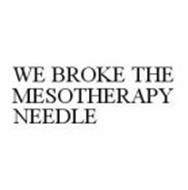 WE BROKE THE MESOTHERAPY NEEDLE