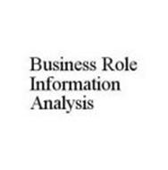 BUSINESS ROLE INFORMATION ANALYSIS