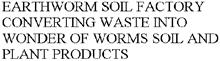 EARTHWORM SOIL FACTORY CONVERTING WASTE INTO WONDER OF WORMS SOIL AND PLANT PRODUCTS