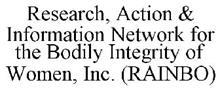 RESEARCH, ACTION & INFORMATION NETWORK FOR THE BODILY INTEGRITY OF WOMEN, INC. (RAINBO)