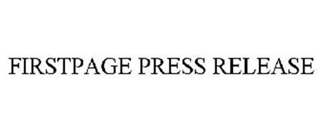 FIRSTPAGE PRESS RELEASE