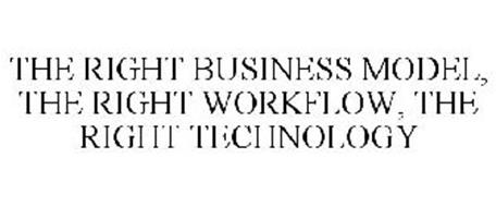 THE RIGHT BUSINESS MODEL, THE RIGHT WORKFLOW, THE RIGHT TECHNOLOGY