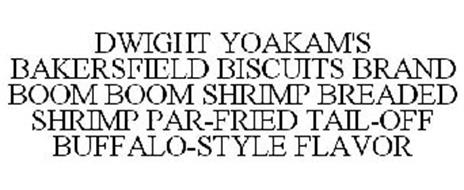 DWIGHT YOAKAM'S BAKERSFIELD BISCUITS BRAND BOOM BOOM SHRIMP BREADED SHRIMP PAR-FRIED TAIL-OFF BUFFALO-STYLE FLAVOR