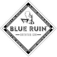 BLUE RUIN BATHTUB GIN CREATED IN SMALL BATCHES ACCORDING TO LEGENDARY PROHIBITION ERA RECIPE