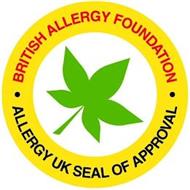 · BRITISH ALLERGY FOUNDATION · ALLERGY UK SEAL OF APPROVAL