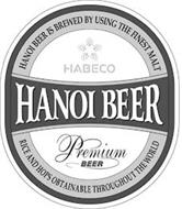 HABECO HANOI BEER PREMIUM BEER HANOI BEER IS BREWED BY USING THE FINEST MALT RICE AND HOPS OBTAINABLE THROUGHOUT THE WORLD
