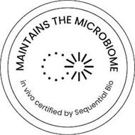 MAINTAINS THE MICROBIOME IN VIVO CERTIFIED BY SEQUENTIAL BIO