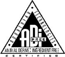 ADI FREE RUBBERFAB · TECHNOLOGIES · ANIMAL DERIVED INGREDIENT FREE CERTIFIED