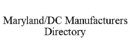 MARYLAND/DC MANUFACTURERS DIRECTORY
