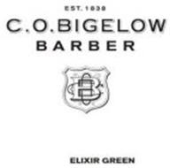 C.O. BIGELOW BARBER ELIXIR GREEN EST.1838 COB