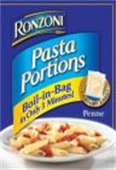 RONZONI PASTA PORTIONS BOIL-IN-BAG IN ONLY 3 MINUTES CONTAINS 3 BAGS PENNE
