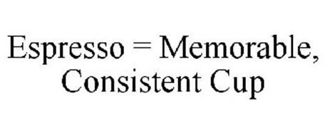 ESPRESSO = MEMORABLE, CONSISTENT CUP