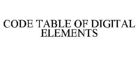 CODE TABLE OF DIGITAL ELEMENTS
