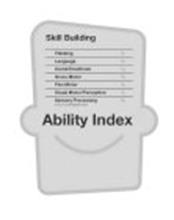SKILL BUILDING THINKING % LANGUAGE % SOCIAL/EMOTIONAL % GROSS MOTOR % FINE MOTOR % VISUAL MOTOR/PERCEPTION % SENSORY PROCESSING % FOCUS: TOUCH/SIGHT/SOUND ABILITY INDEX