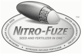 NITRO-FUZE SEED AND FERTILIZER IN ONE WATER-ABSORBENT COATING NITROGEN -INFUSED FERTILIZER PREMIUM-GRADE GRASS SEED