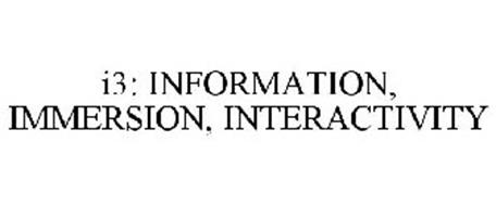 I3: INFORMATION, IMMERSION, INTERACTIVITY