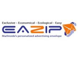 EAZIP EXCLUSIVE - ECONOMICAL - ECOLOGICAL - EASY  MAILINSIDE'S PERSONALIZED ADVERTISING ENVELOPE