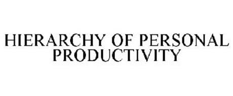 HIERARCHY OF PERSONAL PRODUCTIVITY