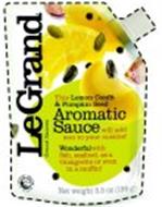 THIS LEMON CONFIT & PUMPKIN SEED AROMATIC SAUCE WILL ADD SIN TO YOUR CUISINE! WONDERFUL WITH FISH, SEAFOOD, AS A VINAIGRETTE OR EVEN IN A MUFFIN! LEGRAND GRAND SAUCES