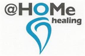 @HOMEE HEALING, WITH THE O FORMING THE HEAD OF A TEARDROP-SHAPED PERSON