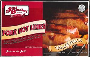 AUNT BESSIE'S EST. 1958 FINEST QUALITY MEATS PORK HOT LINKS GREAT ON THE GRILL!