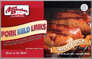 AUNT BESSIE'S EST. 1958 FINEST QUALITY MEATS PORK MILD LINKS GREAT ON THE GRILL!