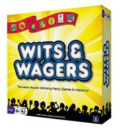 WITS & WAGERS THE MOST AWARD WINNING PARTY GAME IN HISTORY! PARTY AGE 10+ PLAYERS 4-20 A PARTY GAME BY DOMINIC CRAPUCHETTES