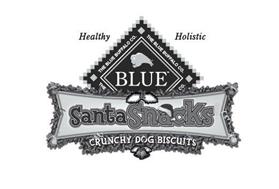 THE BLUE BUFFALO CO. BLUE SANTA SNACKS CRUNCHY DOG BISCUITS HEALTHY HOLISTIC
