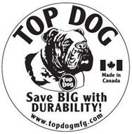 TOP DOG SAVE BIG WITH DURABILITY WWW.TOPDOGMFG.COM MADE IN CANADA