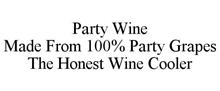 PARTY WINE MADE FROM 100% PARTY GRAPES THE HONEST WINE COOLER