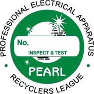 PEARL · PROFESSIONAL ELECTRICAL APPARATUS · RECYCLERS LEAGUE NO. INSPECT & TEST