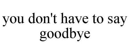 YOU DON'T HAVE TO SAY GOODBYE