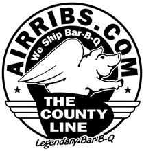 AIRRIBS.COM WE SHIP BAR-B-Q THE COUNTY LINE LEGENDARY BAR-B-Q