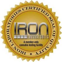 IRON LABORATORIES CERTIFIED SEAL OF QUALITY A MEMBER ONLY CANNABIS TESTING FACILITY