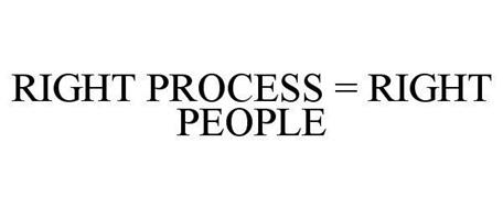 RIGHT PROCESS = RIGHT PEOPLE