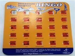 INTERSTATE HIGHWAY BINGO INTERSTATE 80 FREE REGAL GAMES LLC. REGAL FINGER TIP GAMES