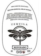100% PURO DE AGAVE AZUL EDICION ESPECIAL MELIA HOTELS AMBHAR PRIVATE COLLECTIONS TEQUILA REPOSADO 375 ML 40% ALCOHOL (80 PROOF)