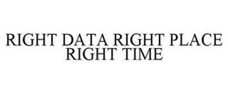 RIGHT DATA RIGHT PLACE RIGHT TIME
