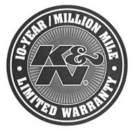 K&N · 10-YEAR/MILLION MILE · LIMITED WARRANTY