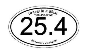 GRAPES IN A GLASS 330-453-WINE 25.4 (OUNCES IN A WINE BOTTLE)