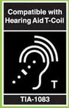 COMPATIBLE WITH HEARING AID T-COIL T TIA-1083